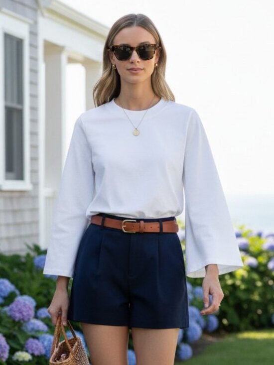Tuckernuck Tops - Tuckernuck White Adler Tee Bell Sleeve Top Size XS NEW Long Sleeves Relaxed Fit